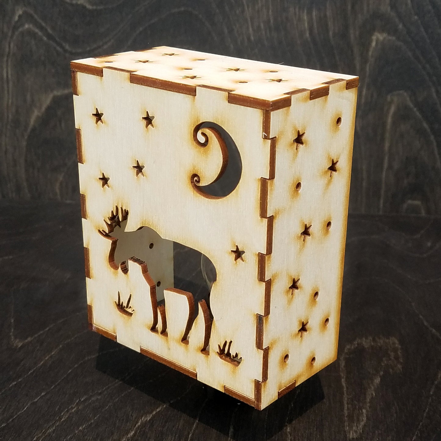 Intricate Wooden Night Light_Moose