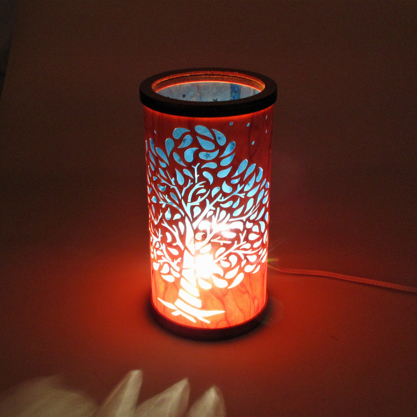 Cherry Veneer Column Light - Tree