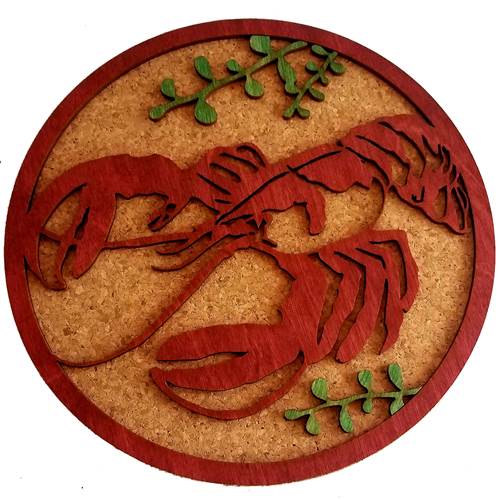 Wood & Cork Trivets - Lobster