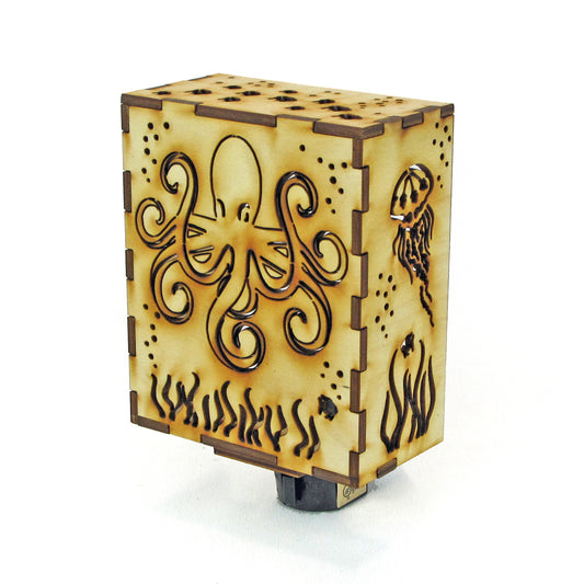 Intricate Wooden Night Light_Octopus