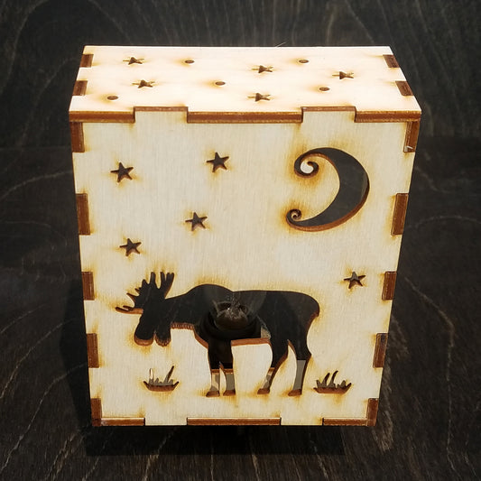 Intricate Wooden Night Light_Moose