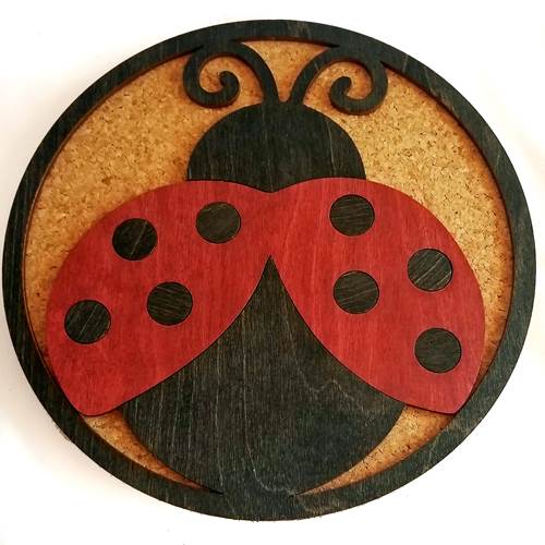 Wood & Cork Trivets - Lady Bug